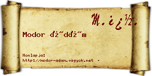 Modor Ádám névjegykártya